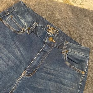 Women’s dark wash distressed high rise ankle jeggings Rue 21 curvy size 16